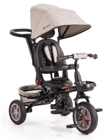 Triciclo infantil EXPLORE con ruedas de goma, reversible y evolutivo de Byox