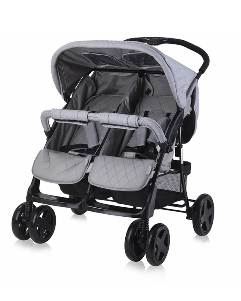 Carrito para muÑecas gemelar gris melange