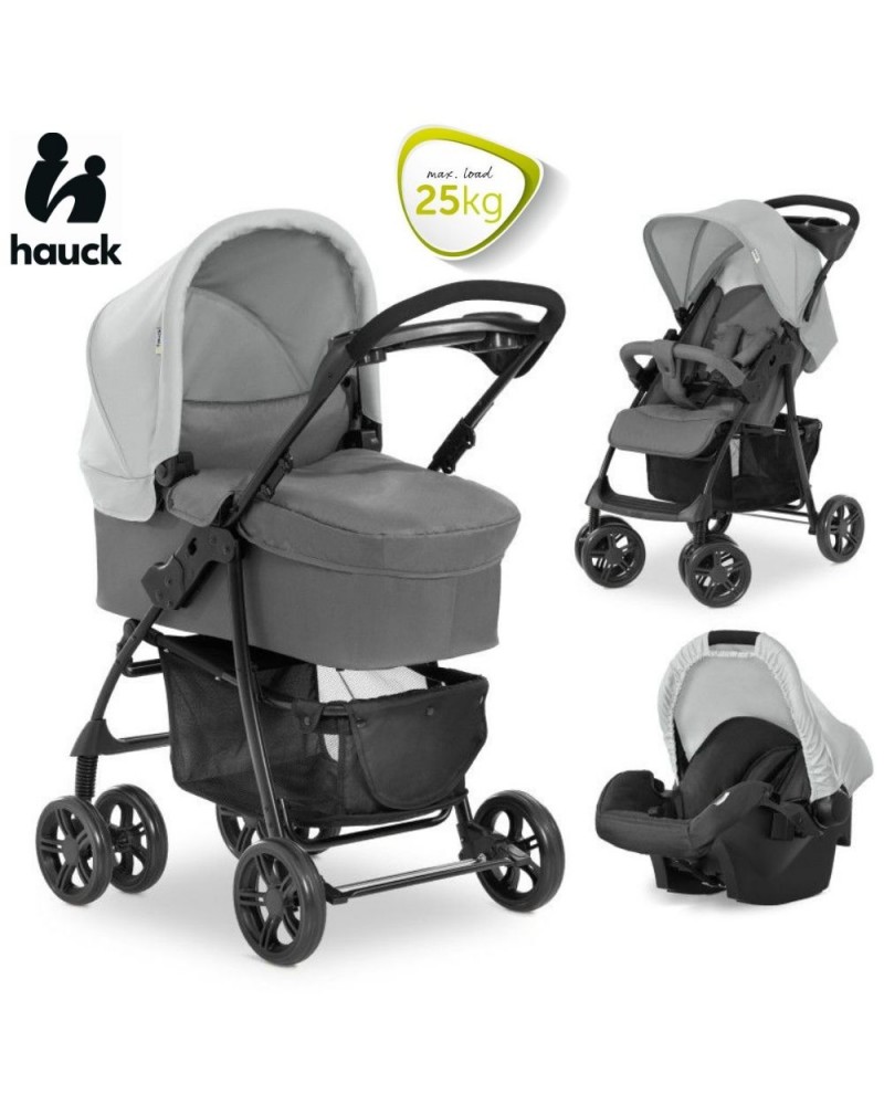 ▷ hauck Shopper Trio Set Cochecito Bebe 3 Piezas, Capazo, Silla de Paseo,  Silla Auto Grupo 0, Carro Bebe 3 Piezas desde Nacimiento hasta 25 kg,  Compacto - Winnie Beige 