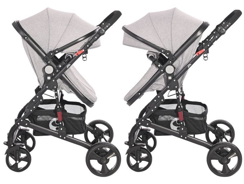 Poussette combinée transformable 2 en 1 alba gris Lorelli